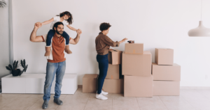 family packing to move